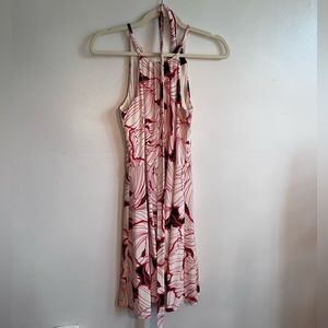 Beautiful Ann Taylor fit and flare dress. Orange and black pattern. Halt…